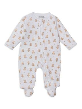 Kissy Kissy Cream Teddy-Print Zip Footie